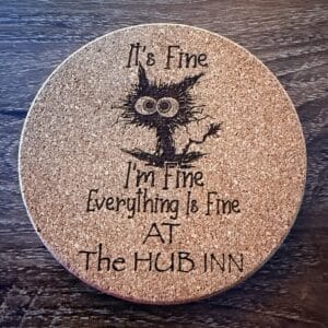 Crafty-Angler Custom Engraved Ad Coasters